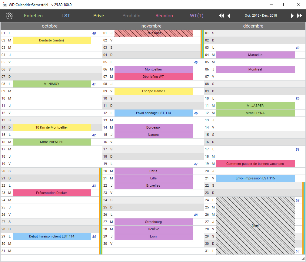Application calendrier trimestriel/semestriel Application calendrier trimestriel/semestriel